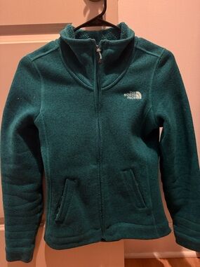 The North Face Teal Full-Zip Fleece Jacket with Logo